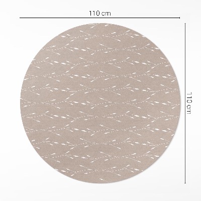 Runder vinyl teppich Winzige zarte Blätter und Zweige im Boho-Stil