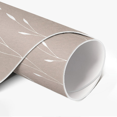 Runder vinyl teppich Winzige zarte Blätter und Zweige im Boho-Stil