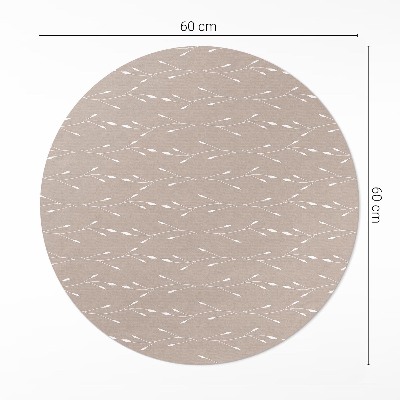 Runder vinyl teppich Winzige zarte Blätter und Zweige im Boho-Stil