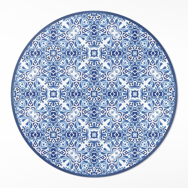 Runder vinyl teppich läufer Portugiesische Ornamentfliesen