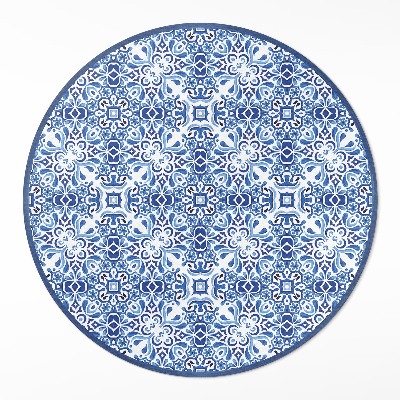 Runder vinyl teppich läufer Portugiesische Ornamentfliesen