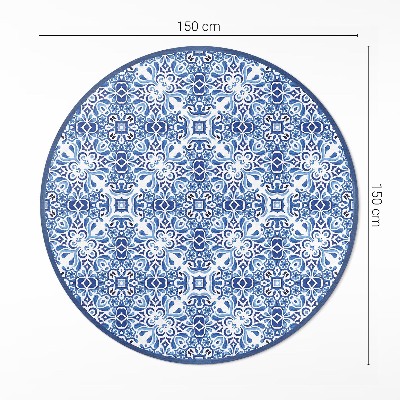 Runder vinyl teppich läufer Portugiesische Ornamentfliesen