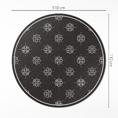 Runder vinyl teppich Lineare Blumen regelmäßiges Muster