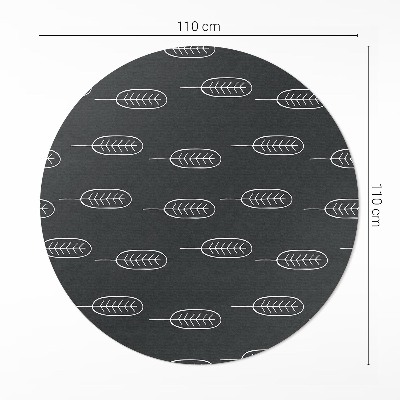 Runder pvc teppich Minimalistische Boho-Blätter