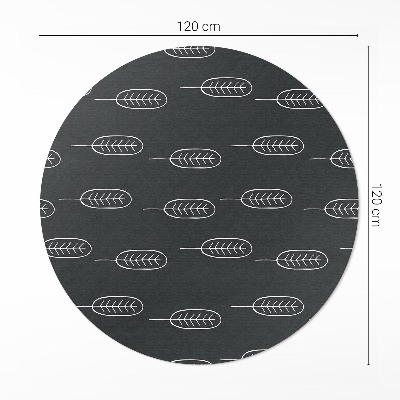 Runder pvc teppich Minimalistische Boho-Blätter