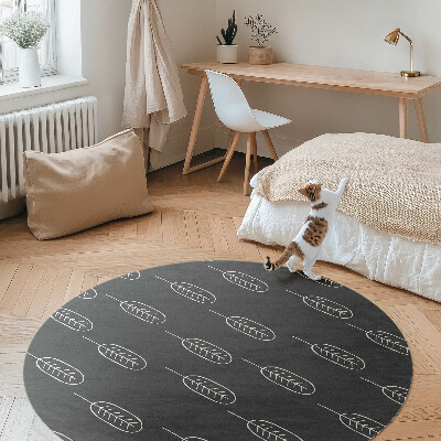Runder pvc teppich Minimalistische Boho-Blätter