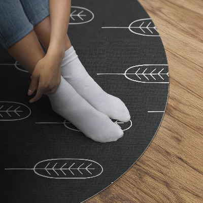 Runder pvc teppich Minimalistische Boho-Blätter