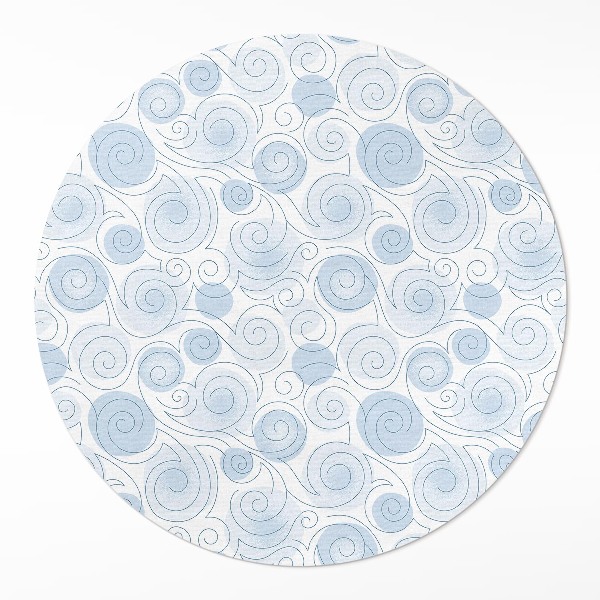 Runder teppich pvc Aquarell Abstraktion Kreise und Wellen