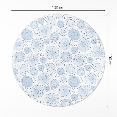 Runder teppich pvc Aquarell Abstraktion Kreise und Wellen