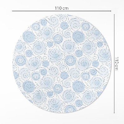 Runder teppich pvc Aquarell Abstraktion Kreise und Wellen