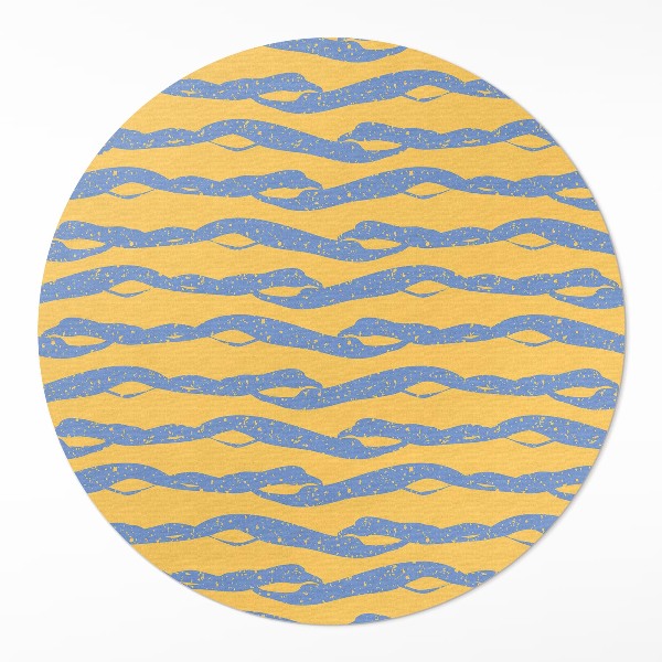 Runder vinyl teppich läufer Abstraktes Wellenmuster retro