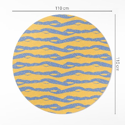 Runder vinyl teppich läufer Abstraktes Wellenmuster retro