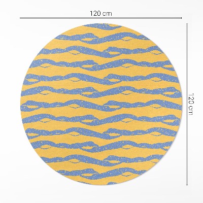 Runder vinyl teppich läufer Abstraktes Wellenmuster retro