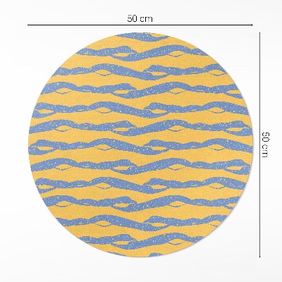 Runder vinyl teppich läufer Abstraktes Wellenmuster retro