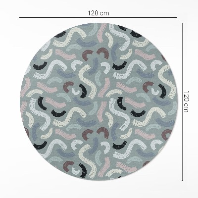 Runder teppich pvc Abstrakte Retro-Linien