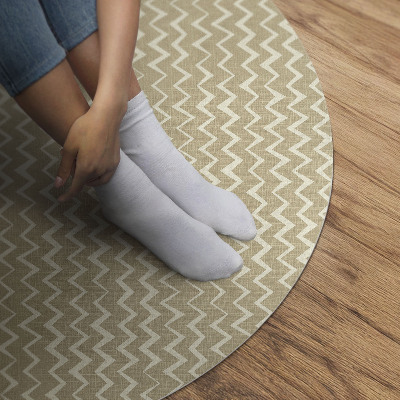 Runder teppich auf pvc Unregelmäßige Ornamente Design Boho