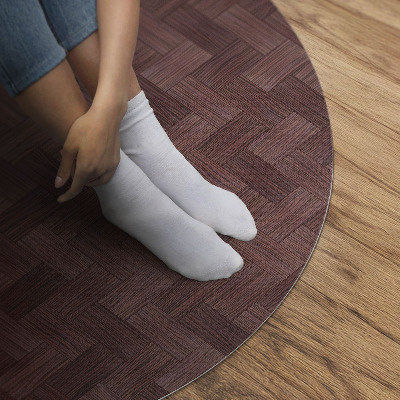 Runder pvc teppich Gestricktes Parkett Mode Fischgrät