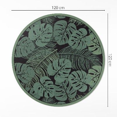 Runder vinyl teppich läufer Illustration von tropischen Monstera-Pflanzen