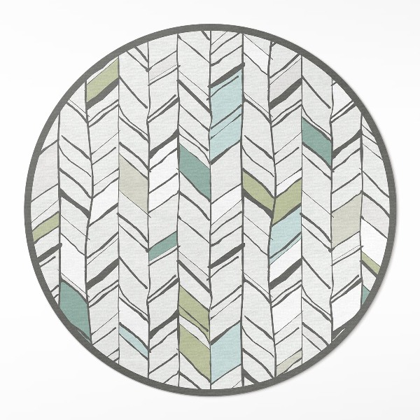 Runder pvc teppich Abstraktion Illustration Fischgräten-Stil Indisch