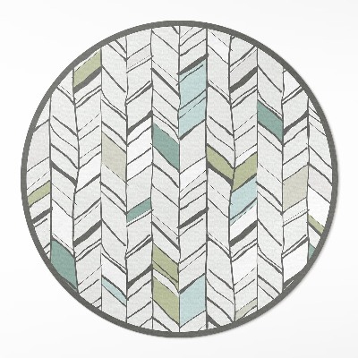 Runder pvc teppich Abstraktion Illustration Fischgräten-Stil Indisch