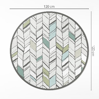 Runder pvc teppich Abstraktion Illustration Fischgräten-Stil Indisch