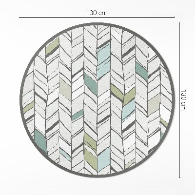 Runder pvc teppich Abstraktion Illustration Fischgräten-Stil Indisch