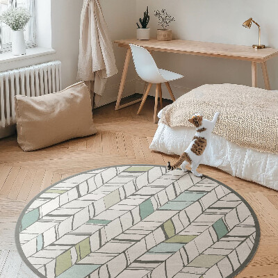 Runder pvc teppich Abstraktion Illustration Fischgräten-Stil Indisch