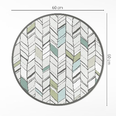 Runder pvc teppich Abstraktion Illustration Fischgräten-Stil Indisch