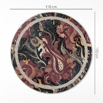 Runder teppich auf pvc Aquarell Abstraktion floral