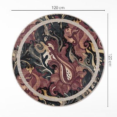 Runder teppich auf pvc Aquarell Abstraktion floral