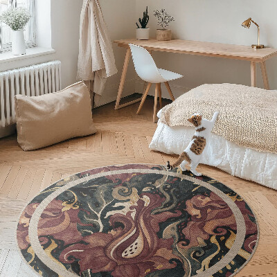 Runder teppich auf pvc Aquarell Abstraktion floral