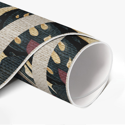 Runder teppich auf pvc Aquarell Abstraktion floral