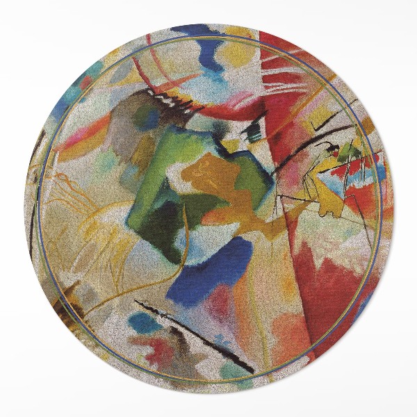 Runder vinyl teppich läufer Grüne Mitte von Wassily Kandinsky