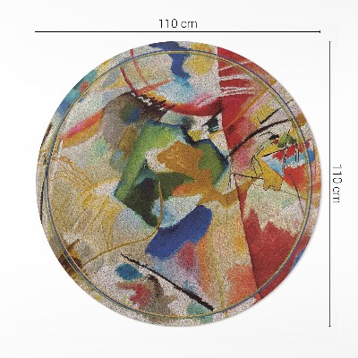 Runder vinyl teppich läufer Grüne Mitte von Wassily Kandinsky