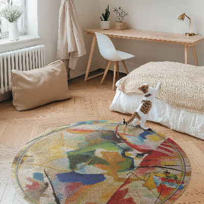 Runder vinyl teppich läufer Grüne Mitte von Wassily Kandinsky