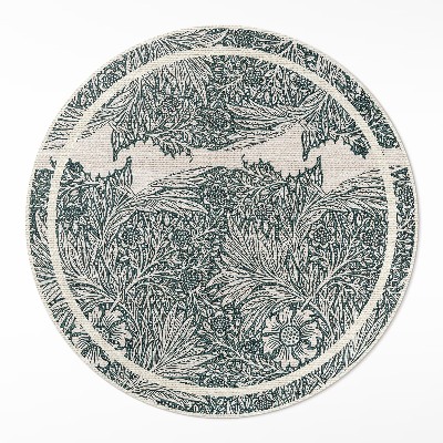 Runder teppich pvc William Morris Blumen