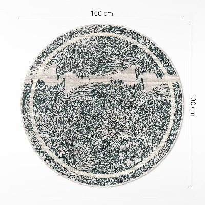 Runder teppich pvc William Morris Blumen