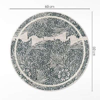 Runder teppich pvc William Morris Blumen