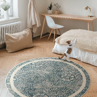 Runder vinyl teppich Blumen von William Morris