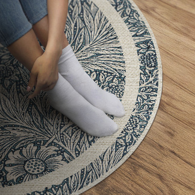 Runder vinyl teppich Blumen von William Morris