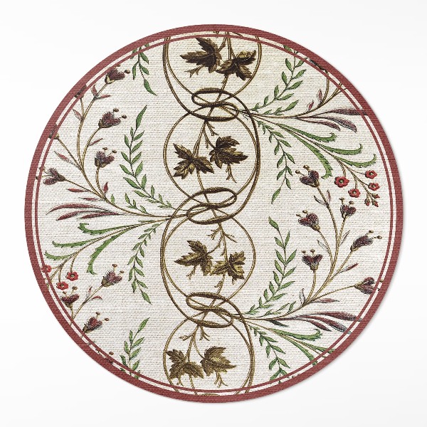 Runder vinyl teppich läufer Pflanzenmuster ornamental