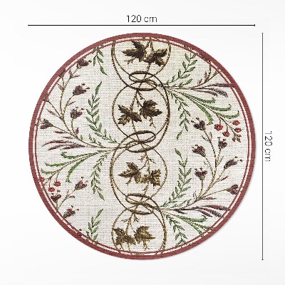 Runder vinyl teppich läufer Pflanzenmuster ornamental