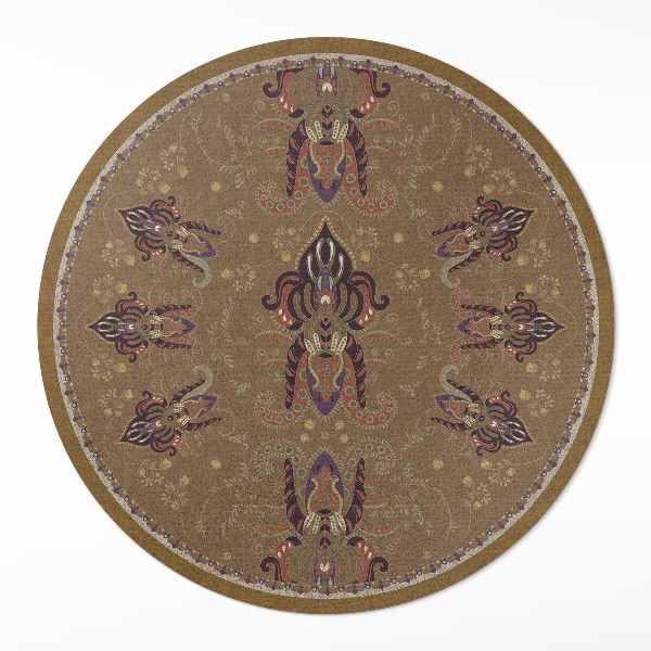 Runder vinyl teppich Florale Pflanzenornamente