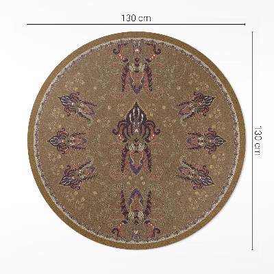 Runder vinyl teppich Florale Pflanzenornamente
