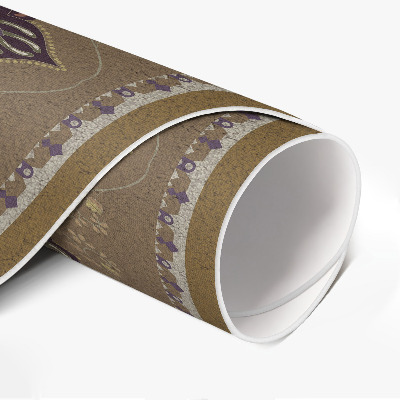 Runder vinyl teppich Florale Pflanzenornamente