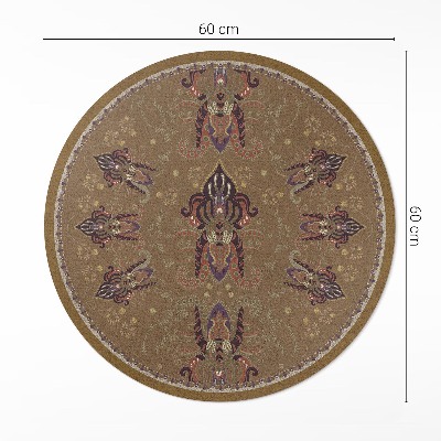Runder vinyl teppich Florale Pflanzenornamente