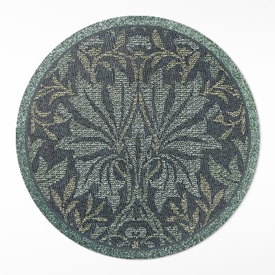 Runder vinyl teppich läufer Pflanzen- und Blumenornamente