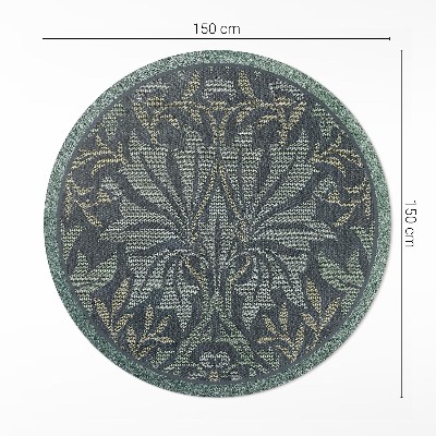 Runder vinyl teppich läufer Pflanzen- und Blumenornamente