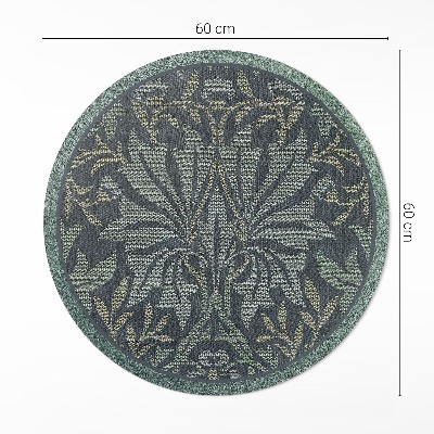 Runder vinyl teppich läufer Pflanzen- und Blumenornamente