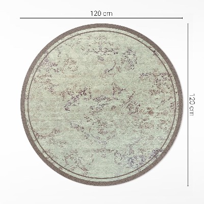 Runder vinyl teppich Verblasste Blumenmotive